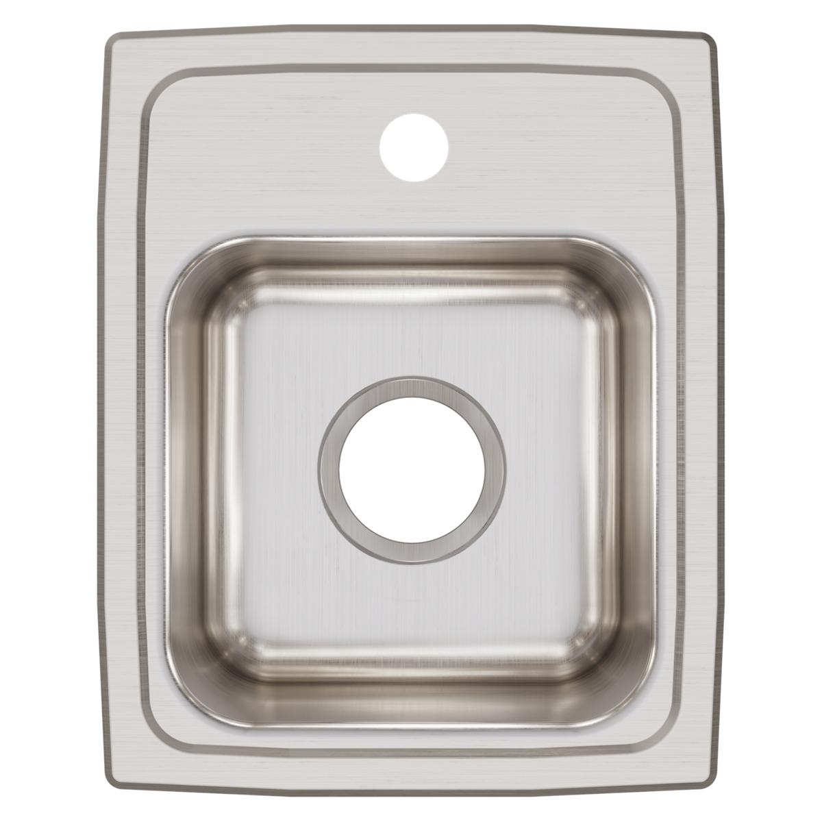 Elkay Lustertone Classic 13" Drop In/Topmount Stainless Steel Kitchen Sink, 1 Faucet Hole, LRQ13161