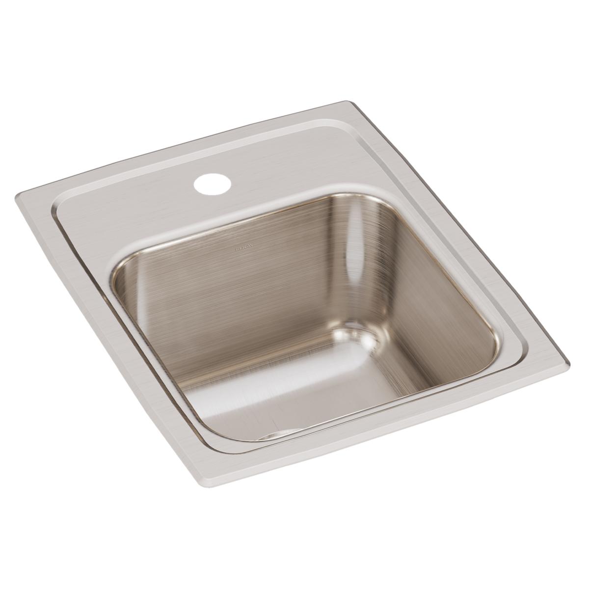 Elkay Lustertone Classic 13" Drop In/Topmount Stainless Steel Kitchen Sink, 1 Faucet Hole, LRQ13161