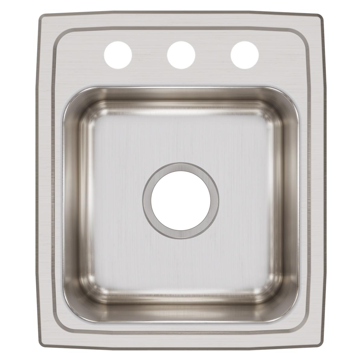 Alternate Image for Elkay Lustertone Classic 15" Rectangular Stainless Steel Bar/Prep Sink, 3 Faucet Holes, LRQ15173