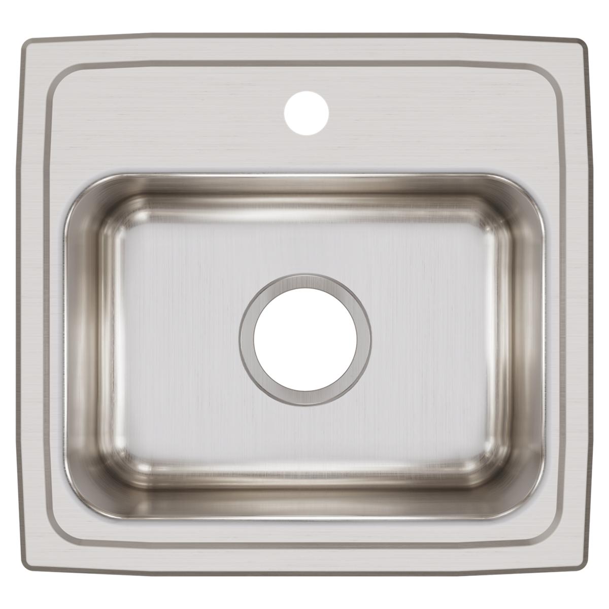 Alternate Image for Elkay Lustertone Classic 17" Drop In/Topmount Stainless Steel Kitchen Sink, Lustrous Satin, 1 Faucet Hole, LR17161