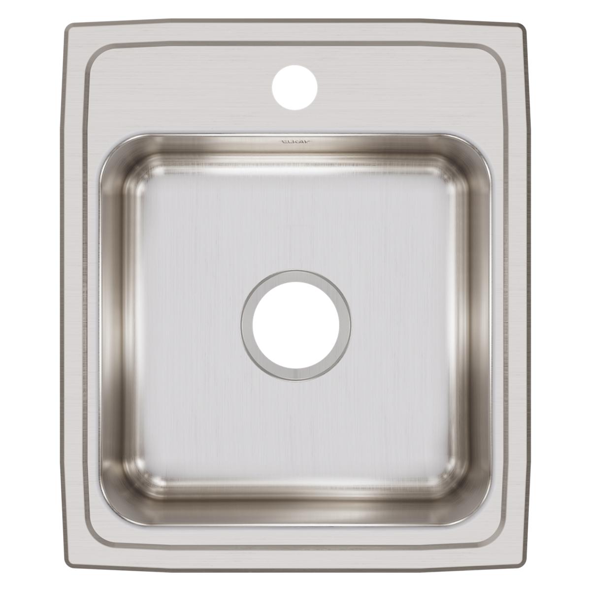 Alternate Image for Elkay Lustertone Classic 17" Drop In/Topmount Stainless Steel Kitchen Sink, 1 Faucet Hole, LRQ17201