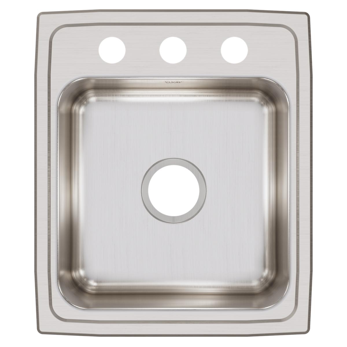 Alternate Image for Elkay Lustertone Classic 17" Drop In/Topmount Stainless Steel Kitchen Sink, 3 Faucet Holes, LRQ17203