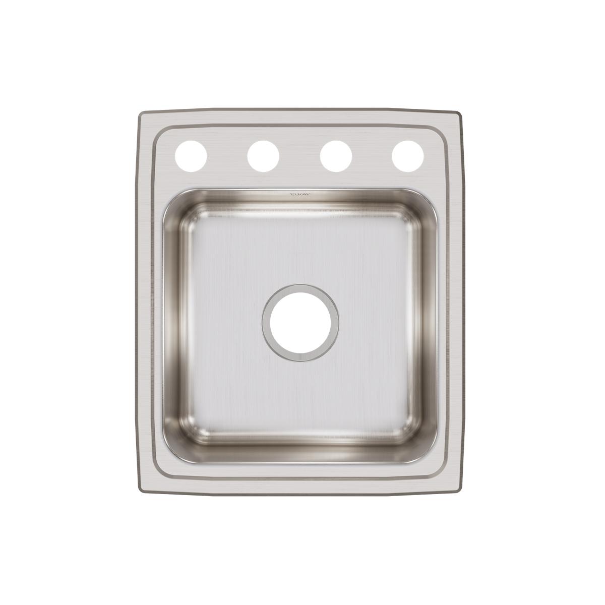 Alternate Image for Elkay Lustertone Classic 17" Drop In/Topmount Stainless Steel Kitchen Sink, Lustrous Satin, OS4 Faucet Holes, LR1720OS4