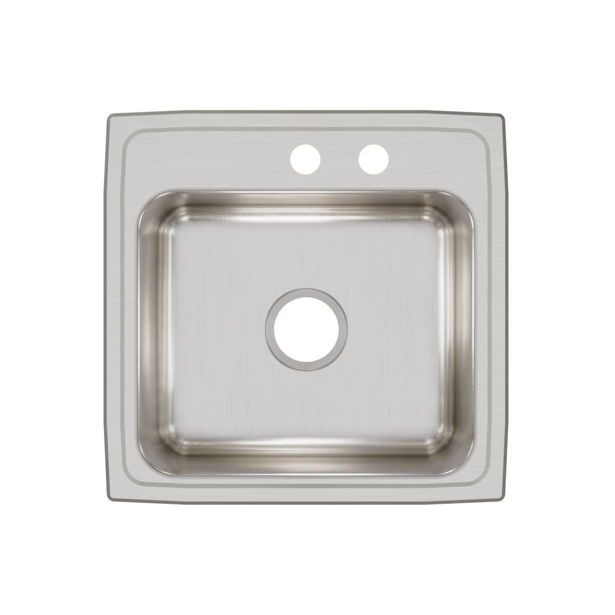 Alternate Image for Elkay Lustertone Classic 20" Drop In/Topmount Stainless Steel Kitchen Sink, Lustrous Satin, MR2 Faucet Holes, LR1919MR2