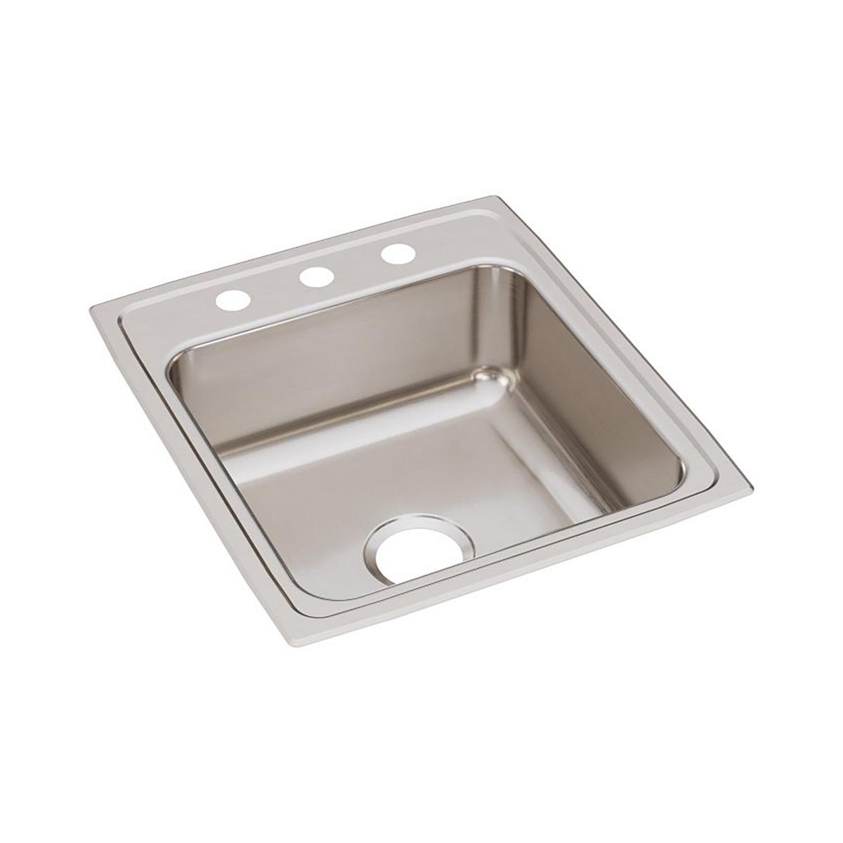 Alternate Image for Elkay Lustertone Classic 20" Drop In/Topmount Stainless Steel ADA Kitchen Sink, Lustrous Satin, 3 Faucet Holes, LRAD2022653