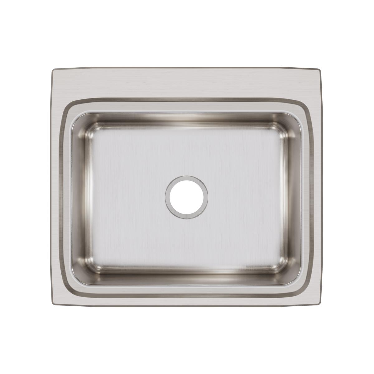 Alternate Image for Elkay Lustertone Classic 25" Drop In/Topmount Stainless Steel Kitchen Sink, Lustrous Satin, No Faucet Hole, LR25220