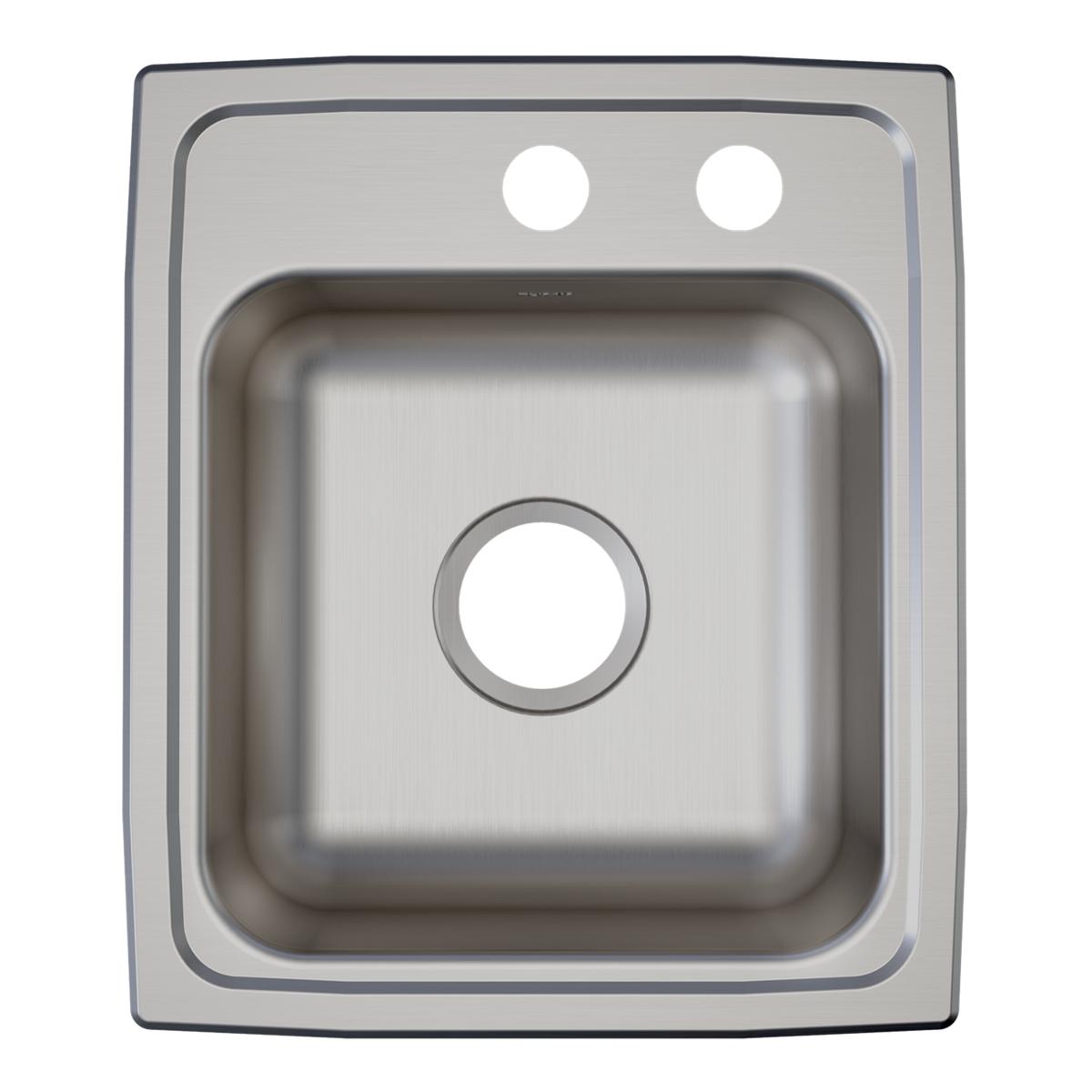 Alternate Image for Elkay Lustertone Classic 15" Drop In/Topmount Stainless Steel ADA Kitchen Sink, Lustrous Satin, MR2 Faucet Holes, LRAD151755MR2
