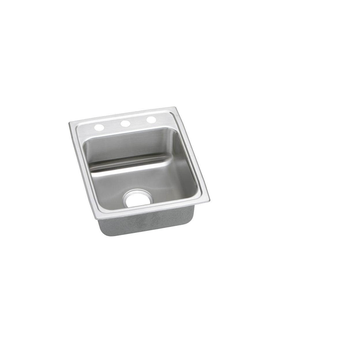Elkay Lustertone Classic 17" Drop In/Topmount Stainless Steel ADA Kitchen Sink, Lustrous Satin, MR2 Faucet Holes, LRADQ172055MR2