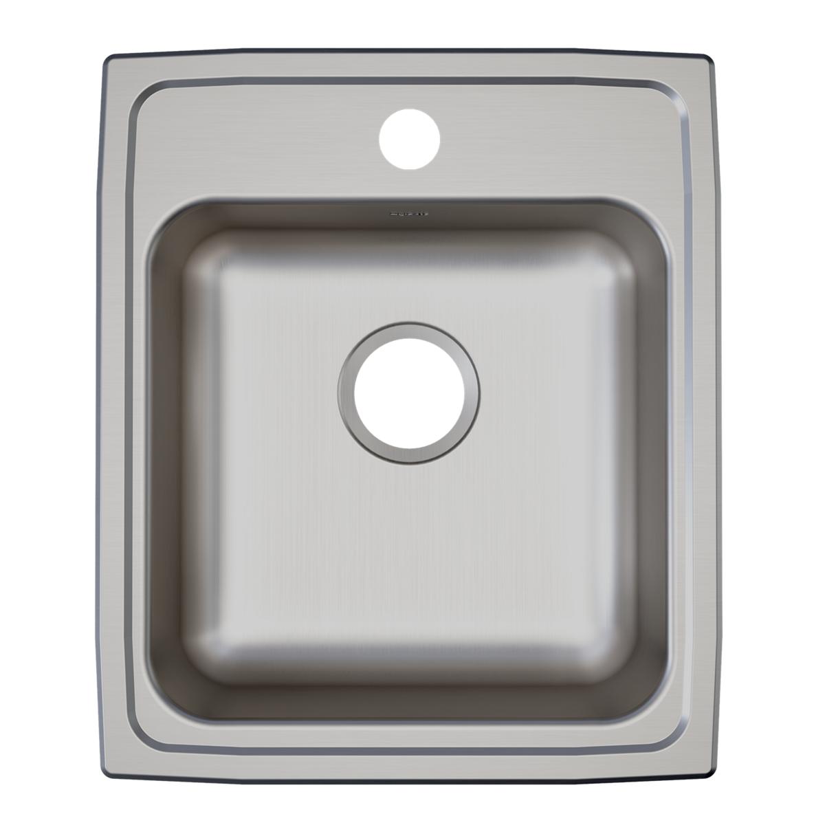 Alternate Image for Elkay Lustertone Classic 17" Drop In/Topmount Stainless Steel ADA Kitchen Sink, Lustrous Satin, 1 Faucet Hole, LRAD1720601