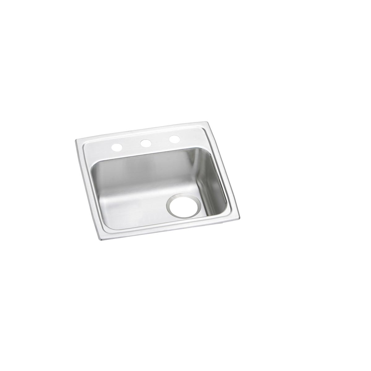 Elkay Lustertone Classic 19" Drop In/Topmount Stainless Steel ADA Kitchen Sink, Lustrous Satin, 1 Faucet Hole, LRAD191855R1