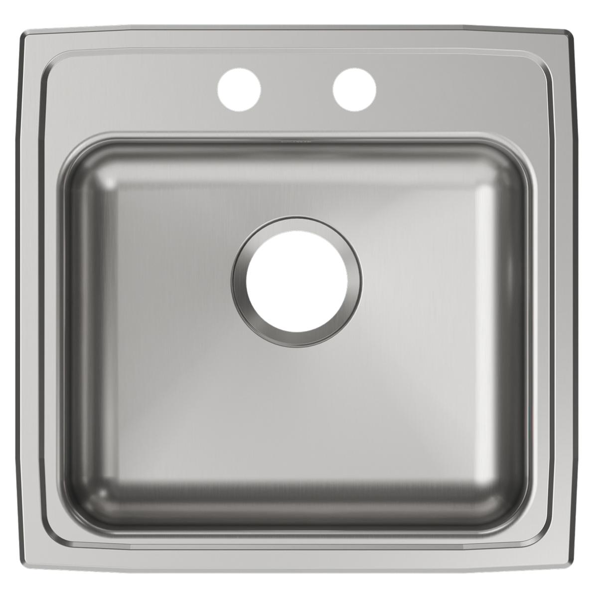 Alternate Image for Elkay Lustertone Classic 20" Drop In/Topmount Stainless Steel ADA Kitchen Sink, Lustrous Satin, 2 Faucet Holes, LRAD1919502