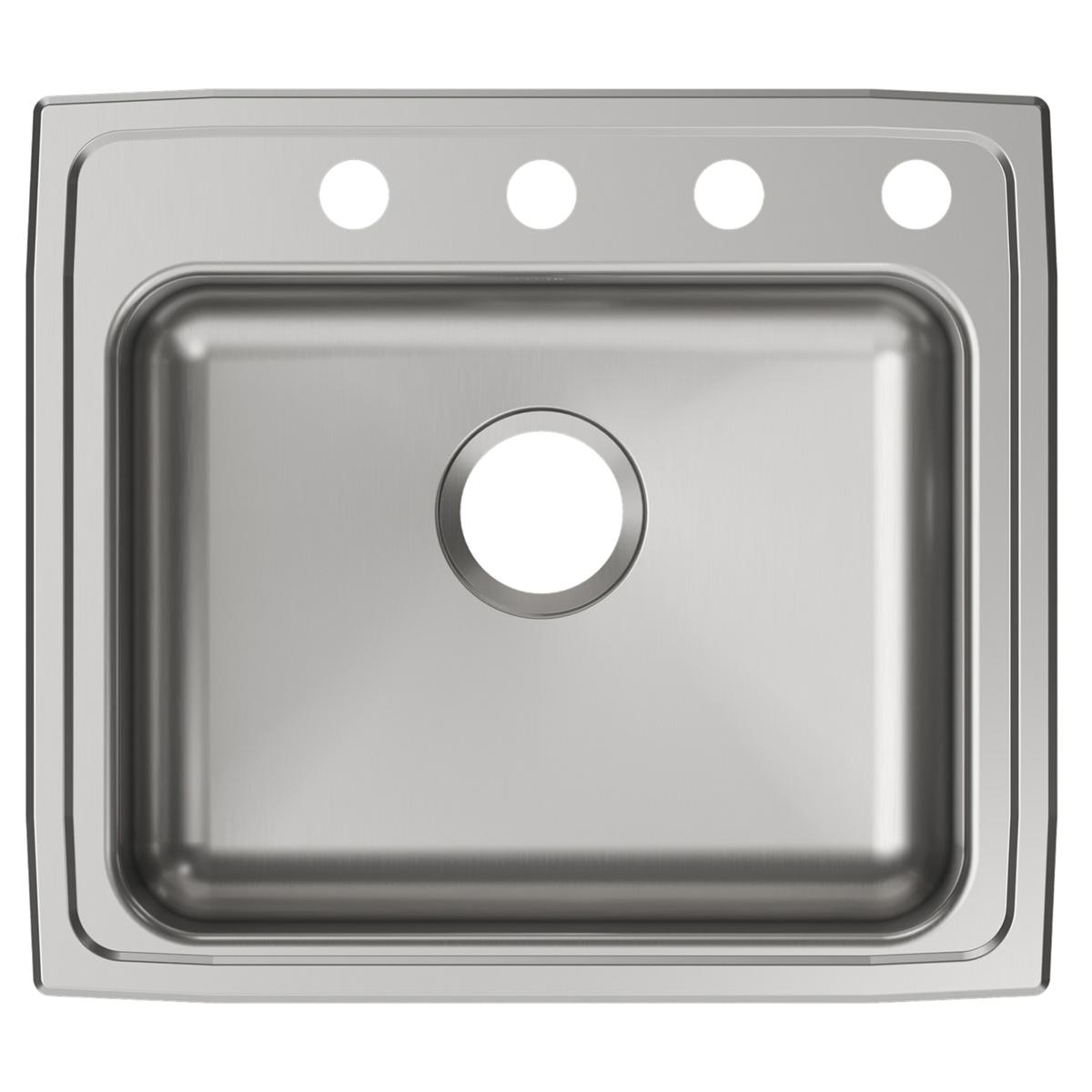 Alternate Image for Elkay Lustertone Classic 22" Drop In/Topmount Stainless Steel ADA Kitchen Sink, Lustrous Satin, 4 Faucet Holes, LRAD2219654