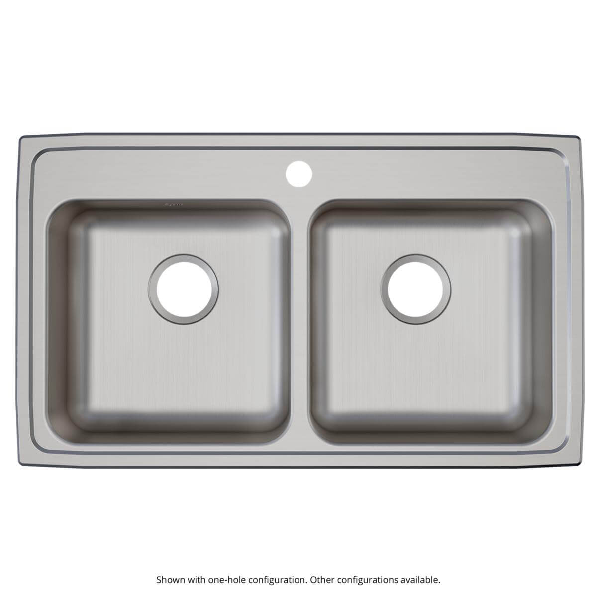 Alternate Image for Elkay Lustertone Classic 33" Drop In/Topmount Stainless Steel ADA Kitchen Sink, 50/50 Double Bowl, Lustrous Satin, 1 Faucet Hole, LRAD3319651