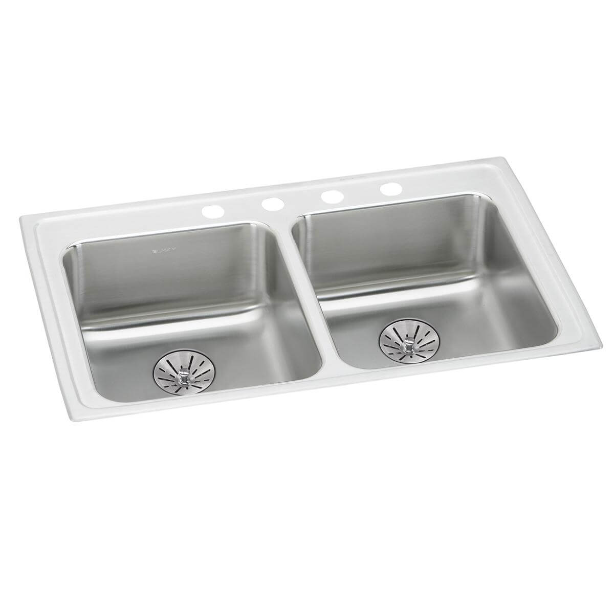 Alternate Image for Elkay Lustertone Classic 33" Drop In/Topmount Stainless Steel ADA Kitchen Sink, 50/50 Double Bowl, Lustrous Satin, 1 Faucet Hole, Perfect Drain, LRAD331965PD1