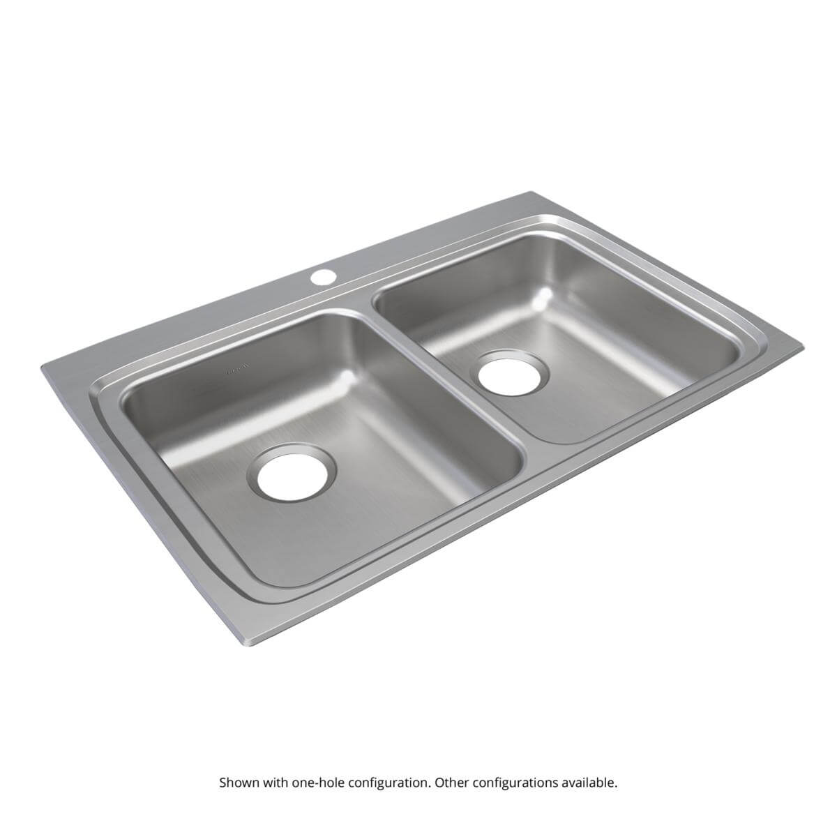 Alternate Image for Elkay Lustertone Classic 33" Drop In/Topmount Stainless Steel ADA Kitchen Sink, 50/50 Double Bowl, Lustrous Satin, 1 Faucet Hole, LRAD3322601