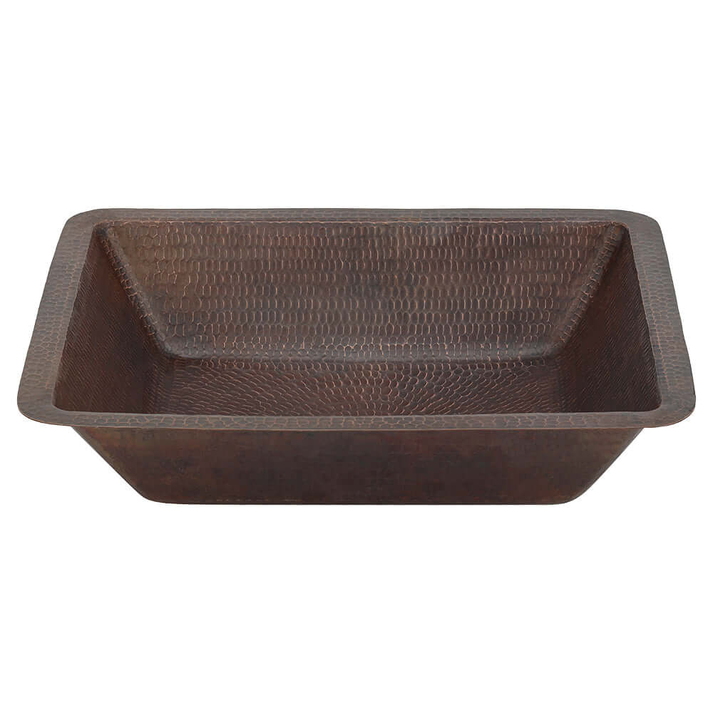 Alternate Image for Premier Copper Products 19" Rectangle Copper Bathroom Sink, Oil Rubbed Bronze, LREC19DB