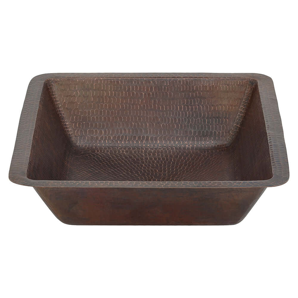 Alternate Image for Premier Copper Products 19" Rectangle Copper Bathroom Sink, Oil Rubbed Bronze, LREC19DB