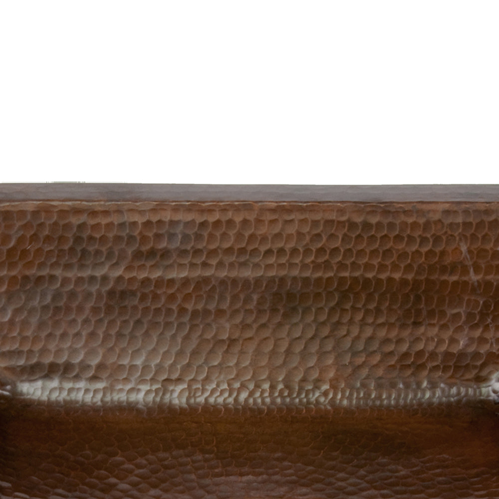 Alternate Image for Premier Copper Products 19" Rectangle Under Counter Hammered Copper Bathroom Sink, Matching Drain and Accessories, Oil Rubbed Bronze, BSP5_LREC19DB-P