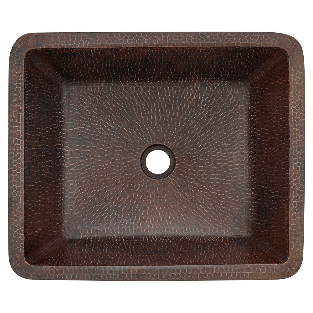 Alternate Image for Premier Copper Products 19" Rectangle Copper Bathroom Sink, Oil Rubbed Bronze, LREC19DB