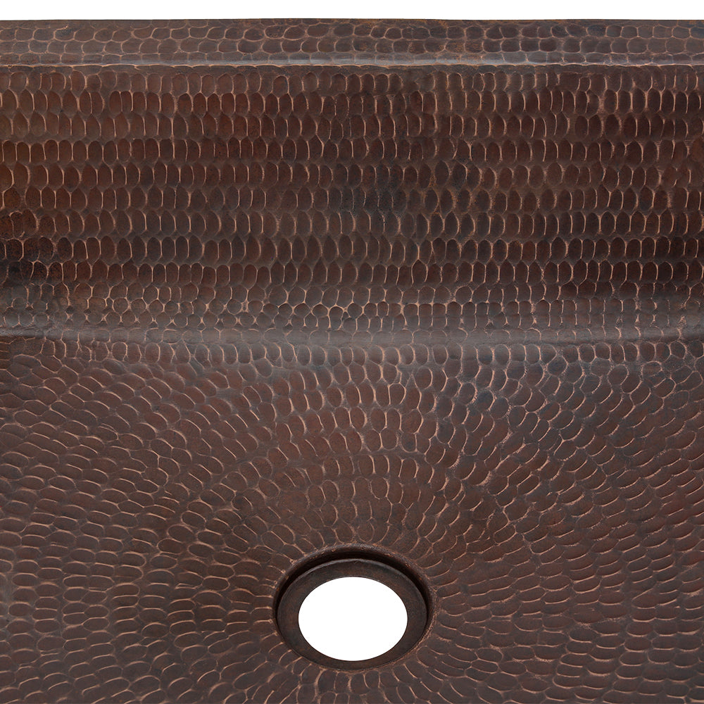 Alternate Image for Premier Copper Products 19" Rectangle Copper Bathroom Sink, Oil Rubbed Bronze, LREC19DB