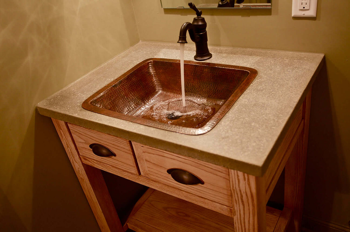 Alternate Image for Premier Copper Products 19" Rectangle Copper Bathroom Sink, Oil Rubbed Bronze, LREC19DB