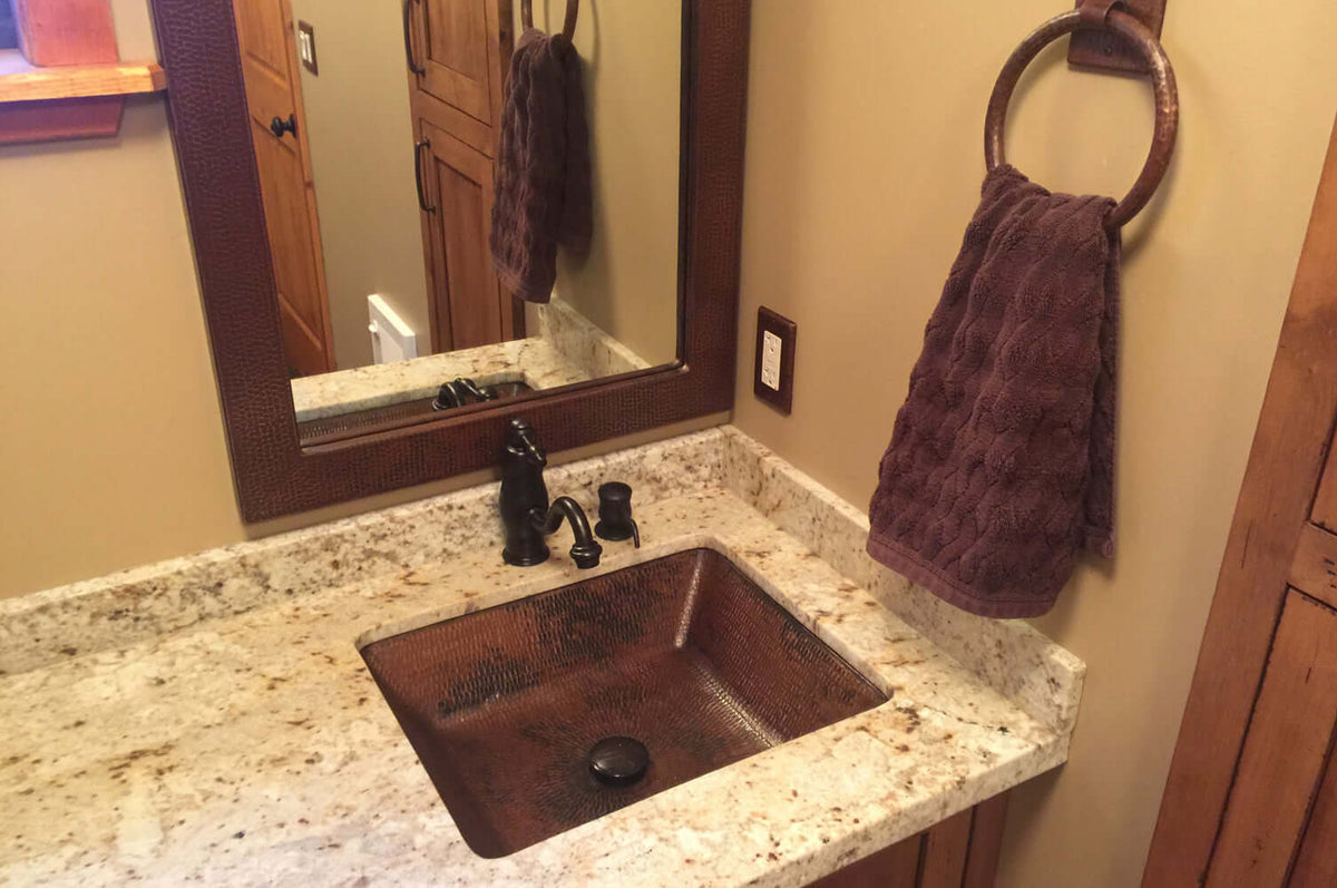 Alternate Image for Premier Copper Products 19" Rectangle Copper Bathroom Sink, Oil Rubbed Bronze, LREC19DB