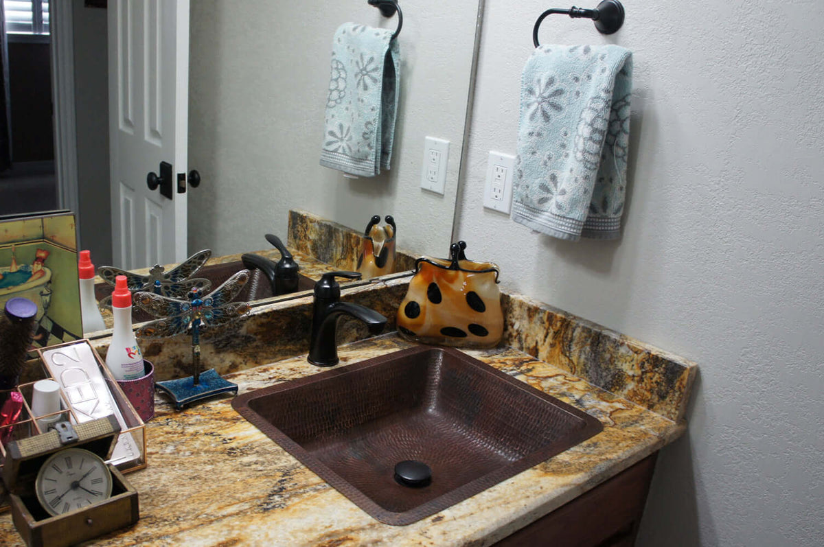 Alternate Image for Premier Copper Products 19" Rectangle Copper Bathroom Sink, Oil Rubbed Bronze, LREC19DB