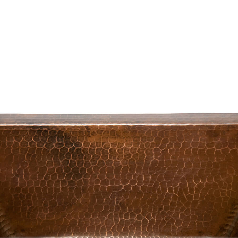Alternate Image for Premier Copper Products 17" Rectangle Hammered Copper Bathroom Sink, Matching Drain and Accessories, Oil Rubbed Bronze, BSP5_LRECDB-P