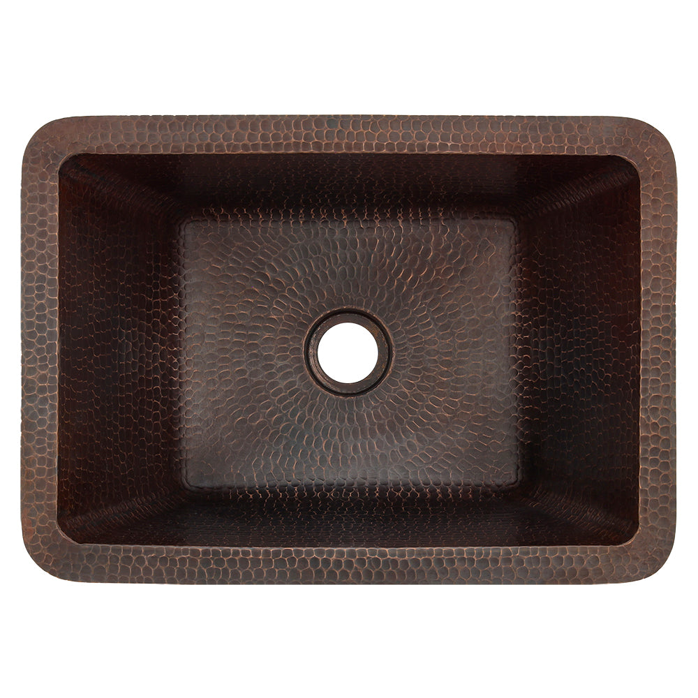 Alternate Image for Premier Copper Products 17" Rectangle Copper Bathroom Sink, Oil Rubbed Bronze, LRECDB
