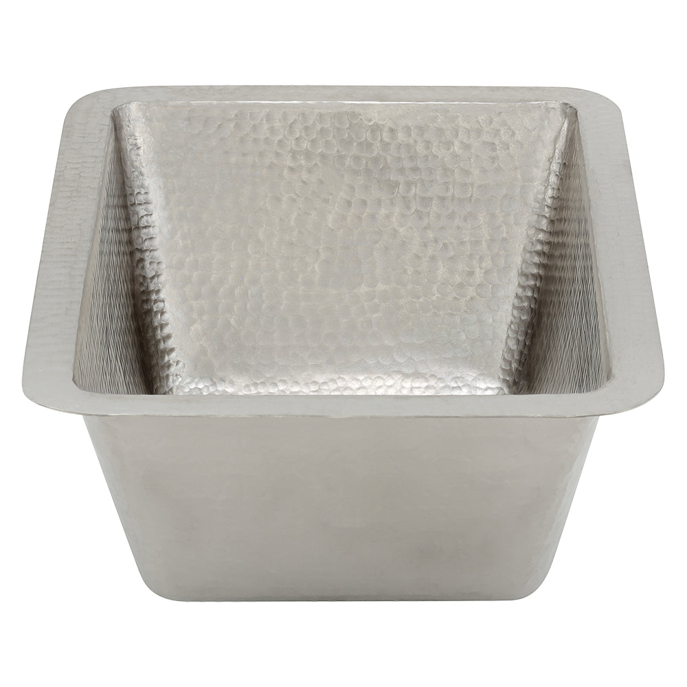 Alternate Image for Premier Copper Products 17" Rectangle Copper Bathroom Sink, Nickel, LRECEN
