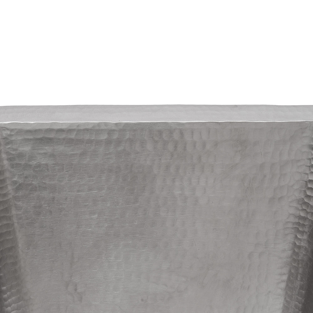 Alternate Image for Premier Copper Products 17" Rectangle Hammered Copper Bathroom Sink in Nickel, Matching Drain and Accessories, BSP5_LRECEN-P