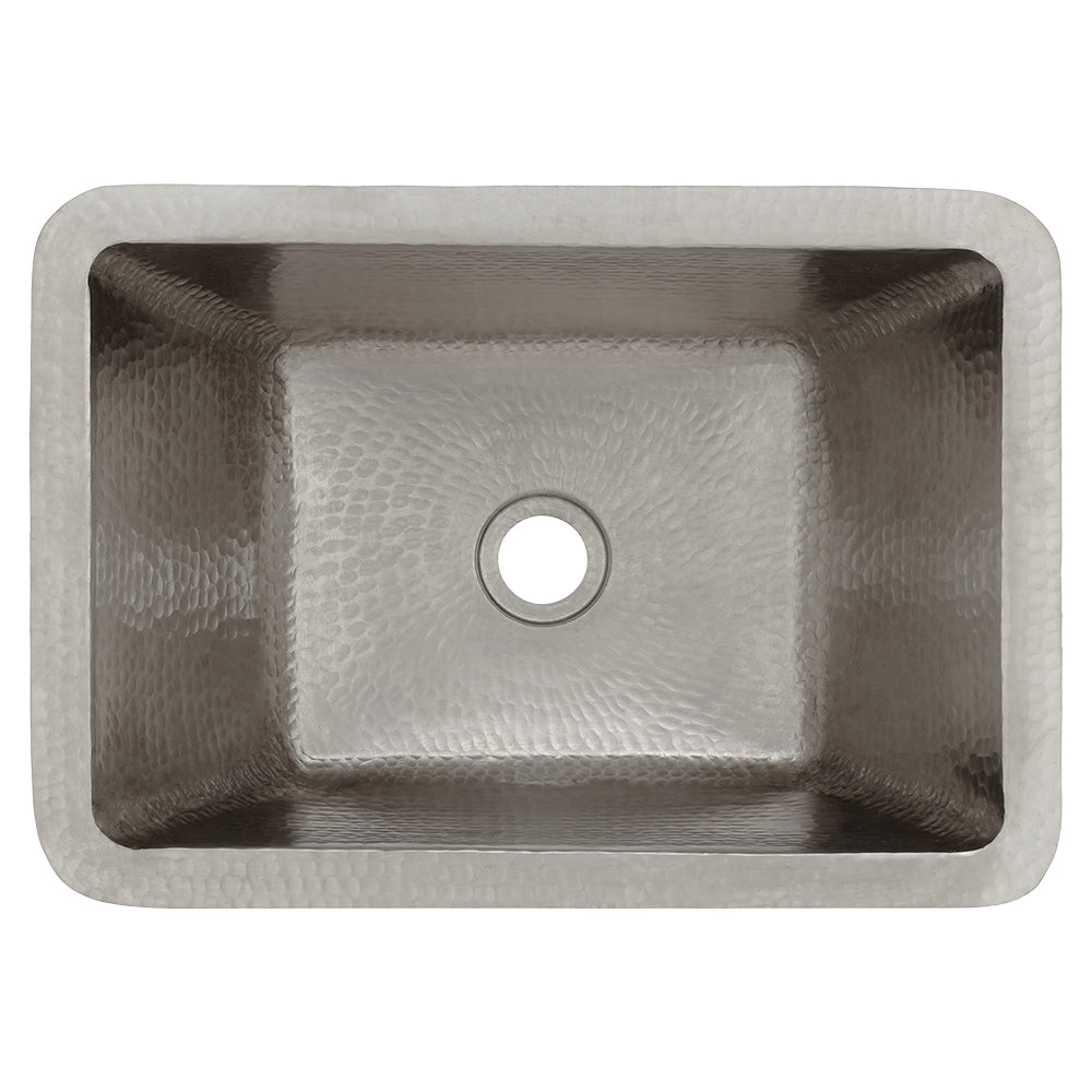 Alternate Image for Premier Copper Products 17" Rectangle Copper Bathroom Sink, Nickel, LRECEN