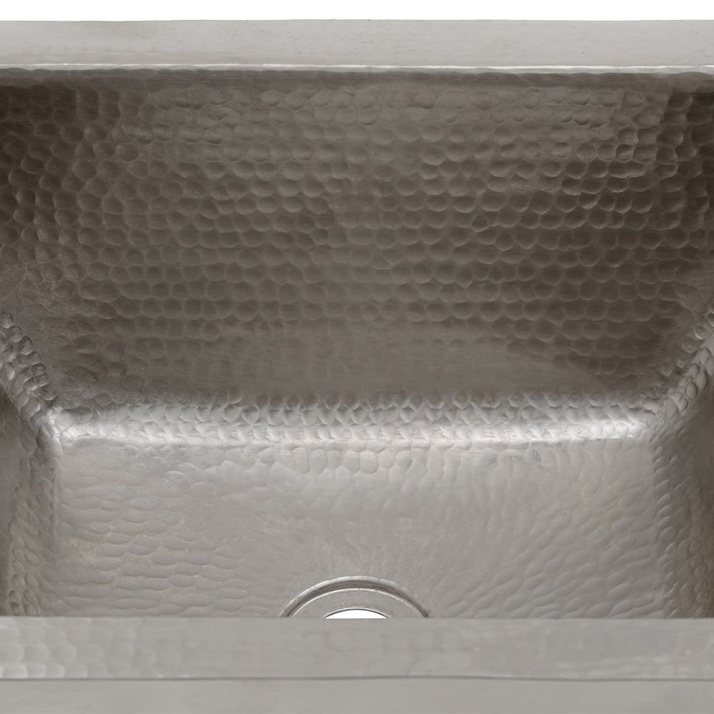 Alternate Image for Premier Copper Products 17" Rectangle Copper Bathroom Sink, Nickel, LRECEN