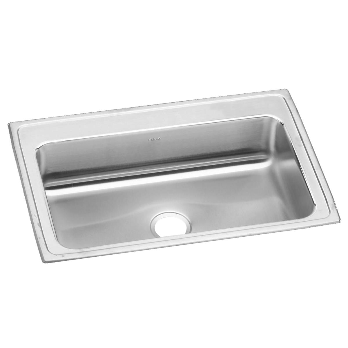 Elkay Lustertone Classic 33" Drop In/Topmount Stainless Steel Kitchen Sink, Lustrous Satin, 18 Gauge, LRS33220