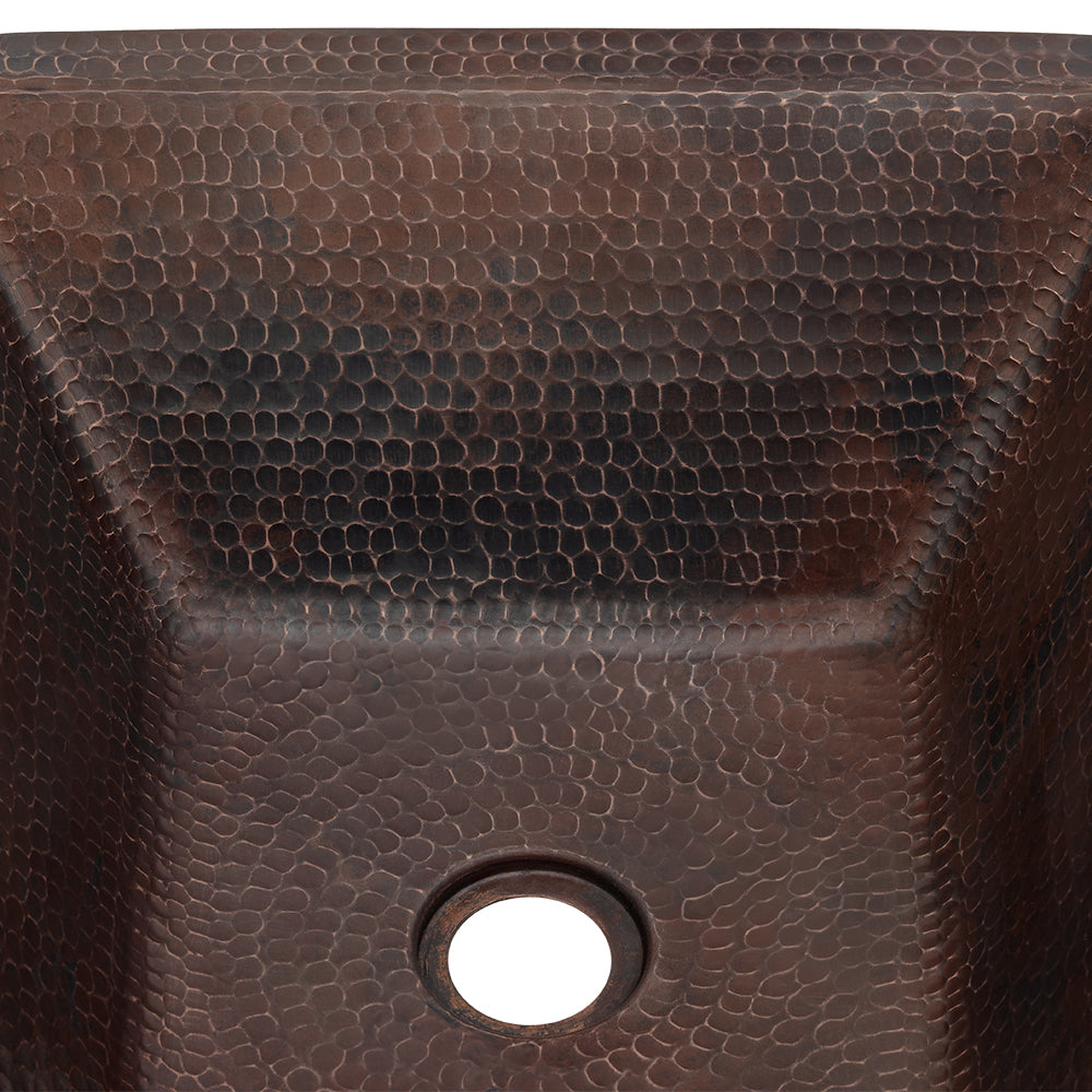 Alternate Image for Premier Copper Products 15" Square Copper Bathroom Sink, Oil Rubbed Bronze, LSQ15DB