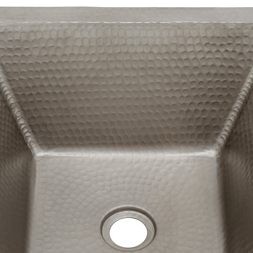 Alternate Image for Premier Copper Products 15" Square Copper Bathroom Sink, Nickel, LSQ15EN