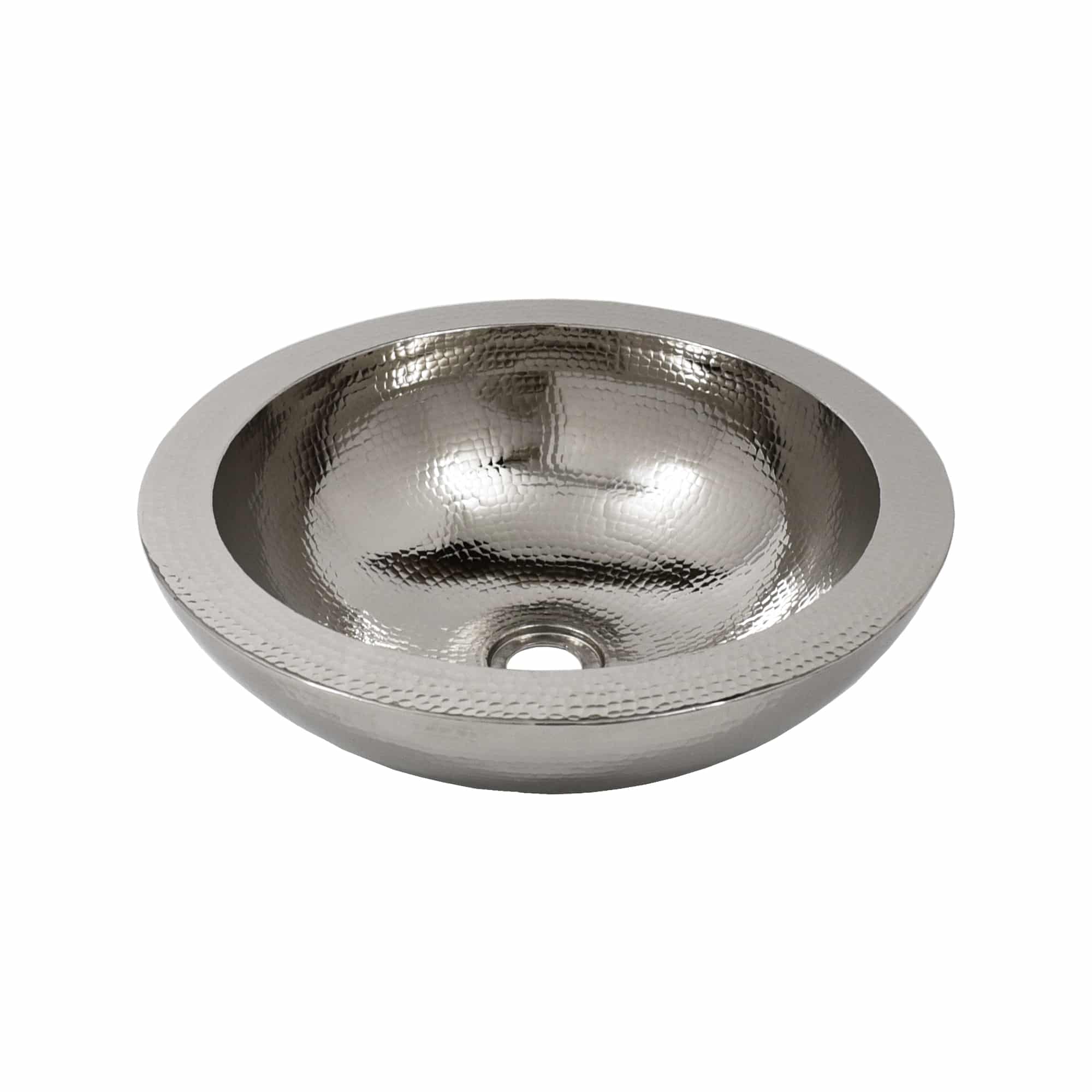 Native Trails Laguna 16" Round Vessel Nickel Bathroom Sink, Polished Nickel, CPS855