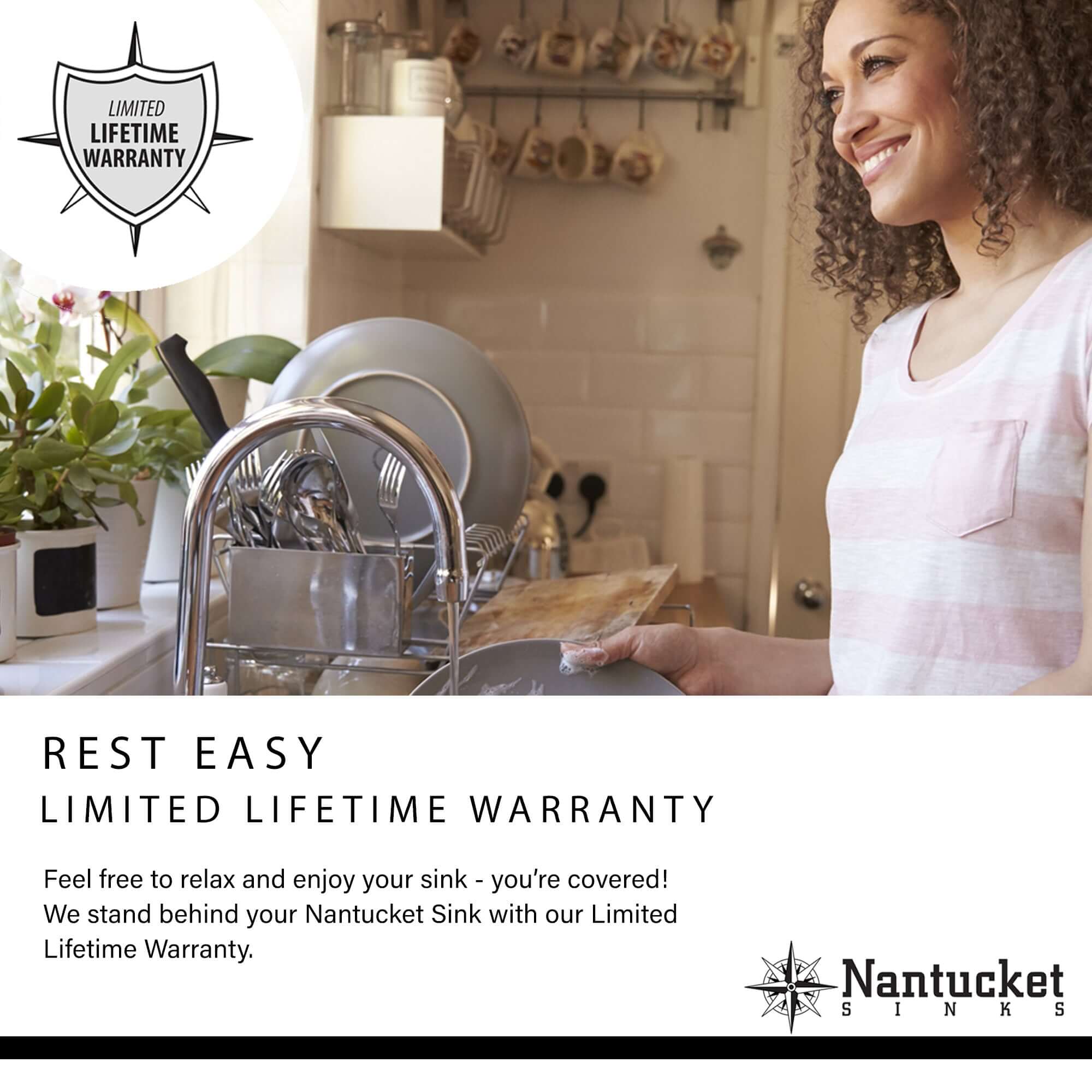 Nantucket Sinks All Weather 32" Undermount 316 Marine Grade Stainless Steel Kitchen Sink with Accessories, 16 Gauge, AW-PS-3219-16