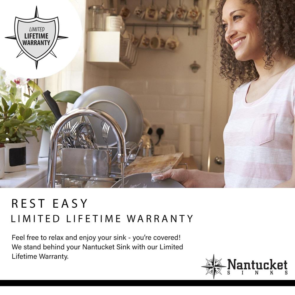 Nantucket Sinks Sconset 30" Undermount 304 Stainless Steel Kitchen Sink with Accessories, 16 Gauge, NS3018-10-16