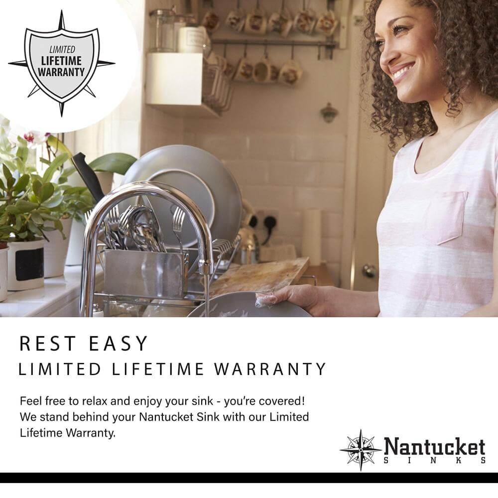 Nantucket Sinks Sconset 30" Undermount 304 Stainless Steel Kitchen Sink with Accessories, 16 Gauge, NS3018-10-16