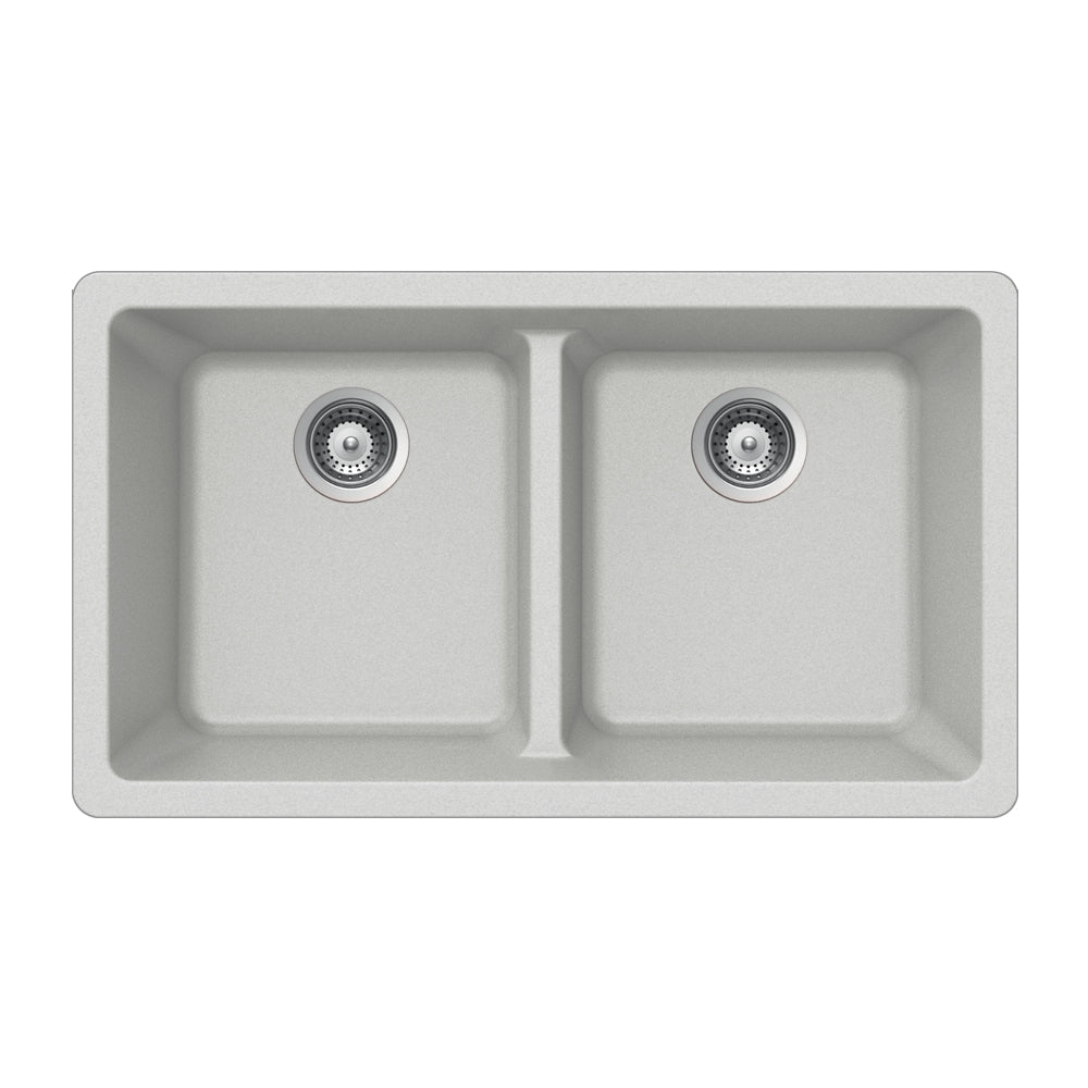 Alternate Image for Houzer Quartztone 33 inch Thunder Granite Composite Undermount 50/50 Double Bowl Kitchen Sink - M-200U THUNDER