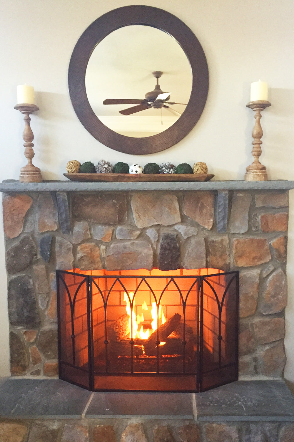 Alternate Image for Premier Copper Products 34" Hand Hammered Round Copper Mirror, MFR3434