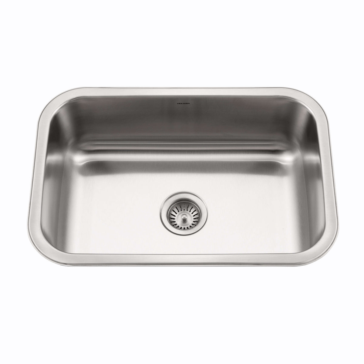 Alternate Image for Houzer Medallion Designer 27 inch Stainless Steel Undermount Single D Bowl Kitchen Sink with Strainer- 18 Gauge, MS-2700-1