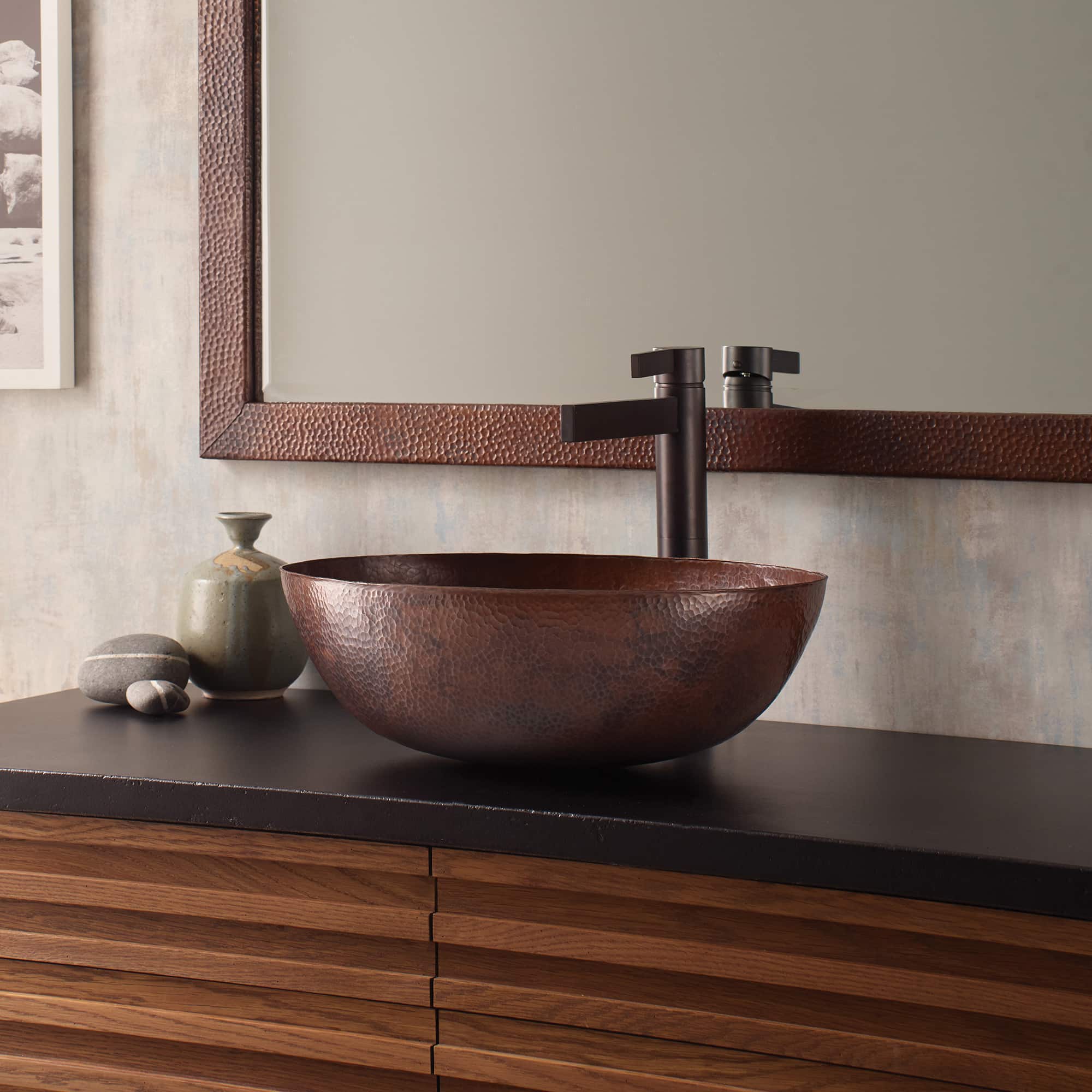 Native Trails Maestro 17" Oval Copper Bathroom Sink, Antique Copper, CPS269