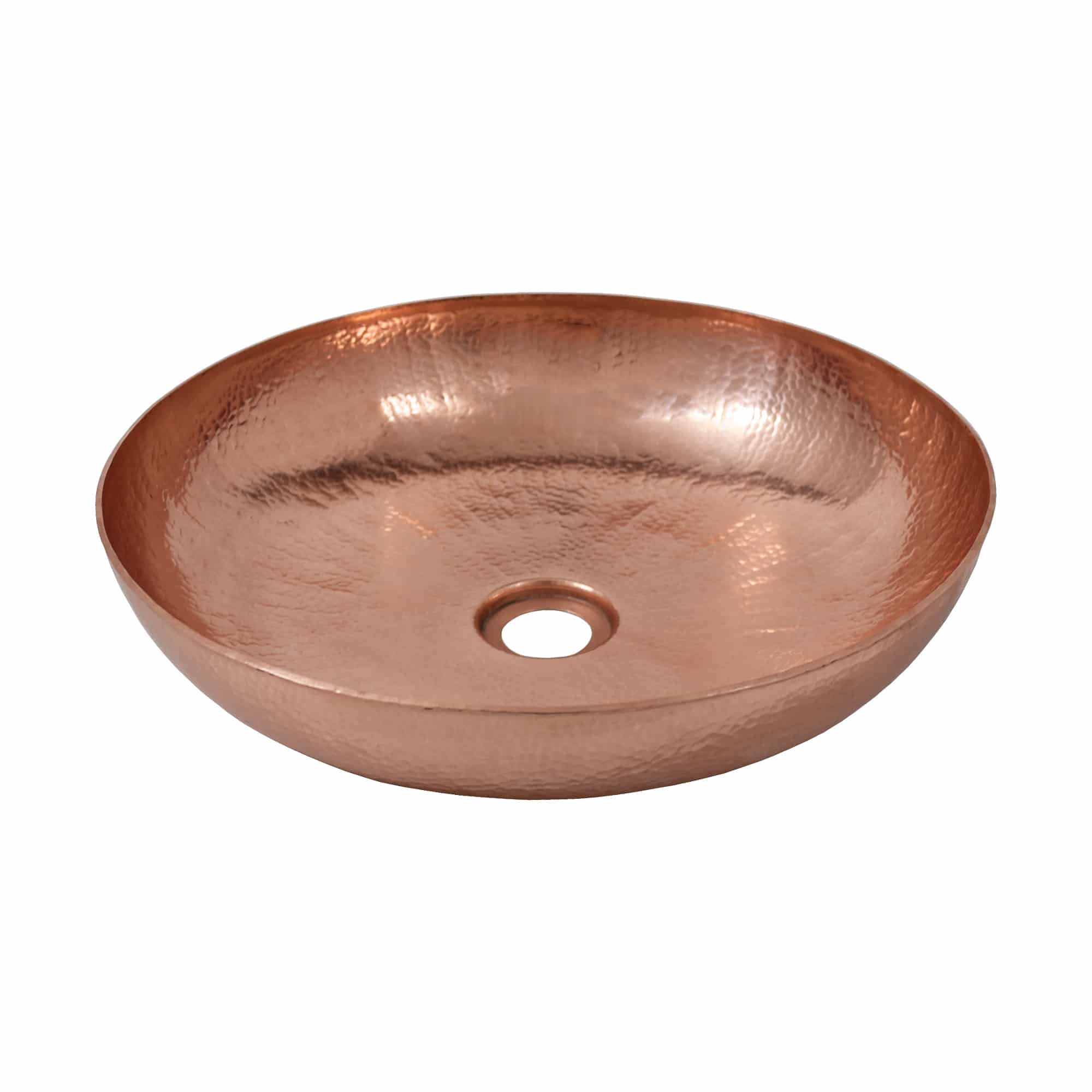 Native Trails Maestro 14.5" Round Vessel Copper Bathroom Sink, Polished Copper, CPS483