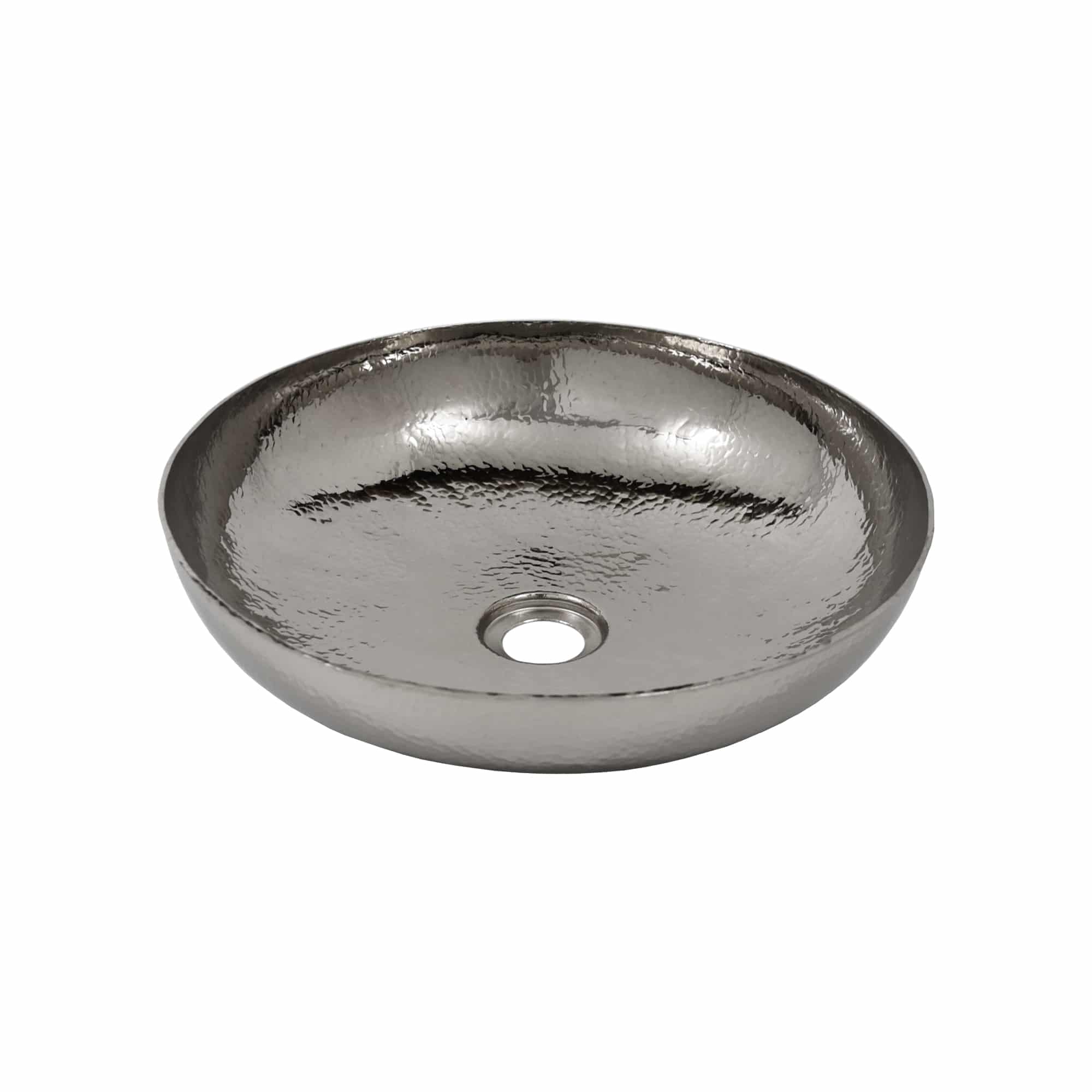 Native Trails Maestro 14.5" Round Vessel Nickel Bathroom Sink, Polished Nickel, CPS883