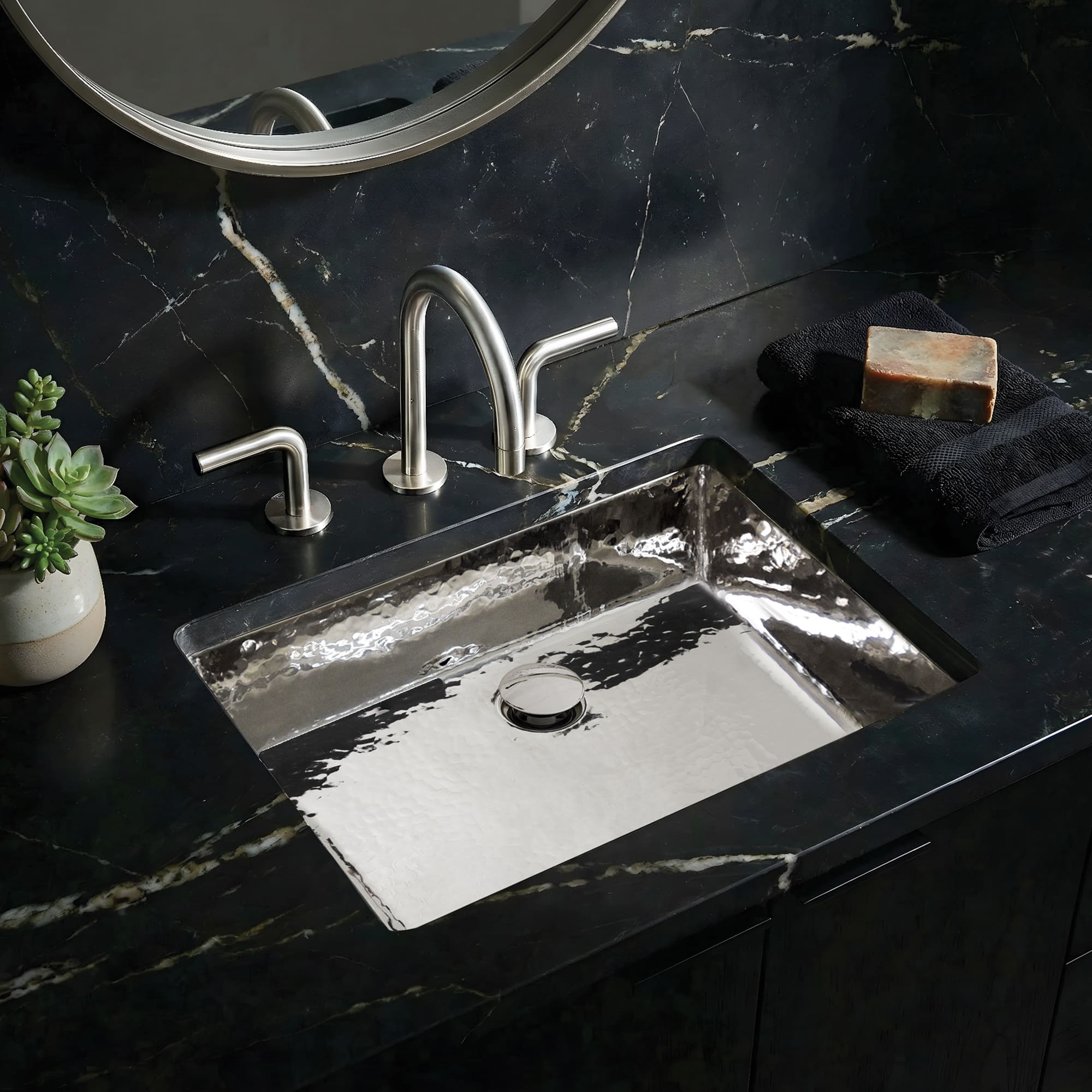 Native Trails Mandalay 20" Rectangular Undermount Nickel Bathroom Sink, Polished Nickel, CPS854-F