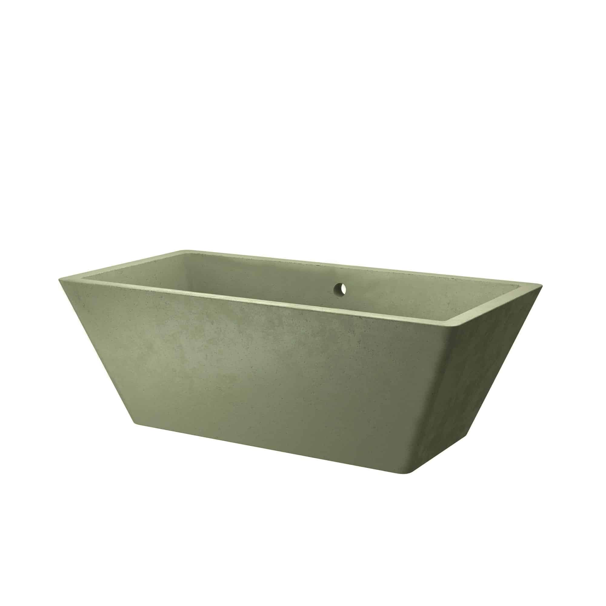 Native Trails 66" NativeStone Concrete Mendocino Freestanding Bathtub, Sage, NST6634-G