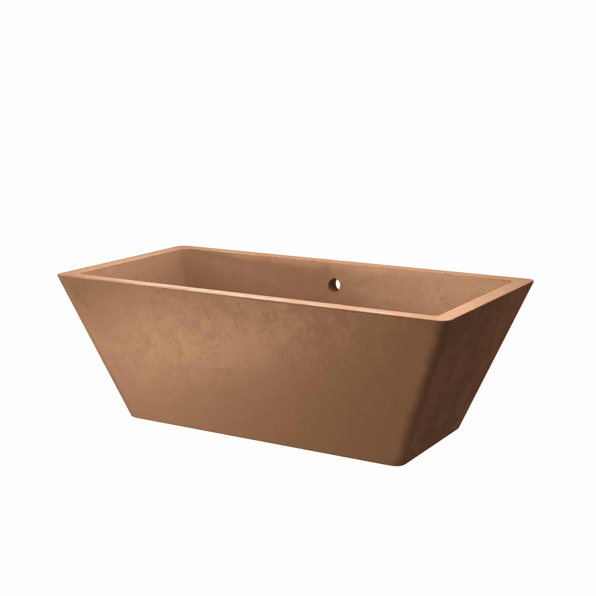 Native Trails 66" NativeStone Concrete Mendocino Freestanding Bathtub, Terracotta, NST6634-T