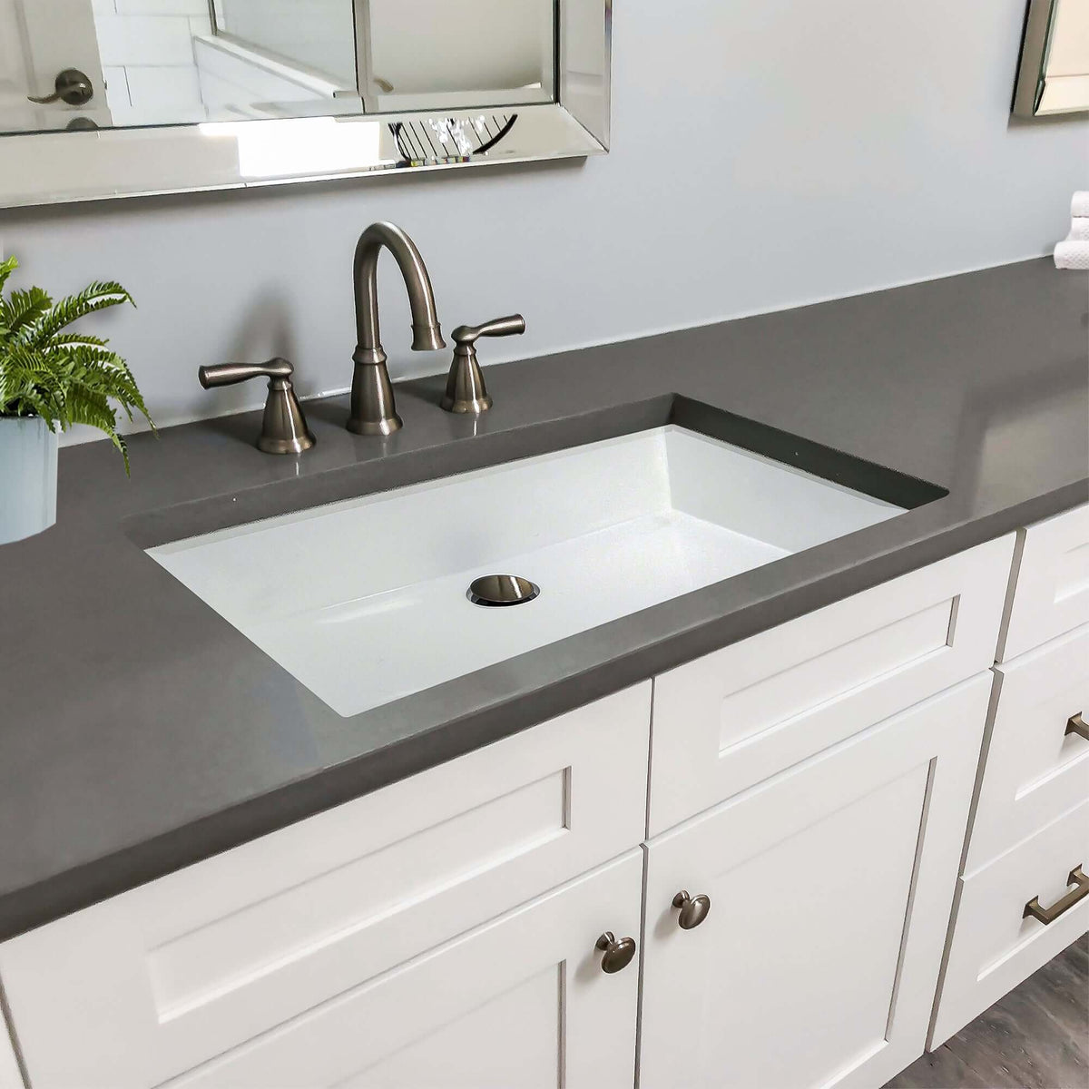 Alternate Image for Nantucket Sinks Glacierstone 24" Glacierstone Bathroom Sink, White, NS-GSTR24